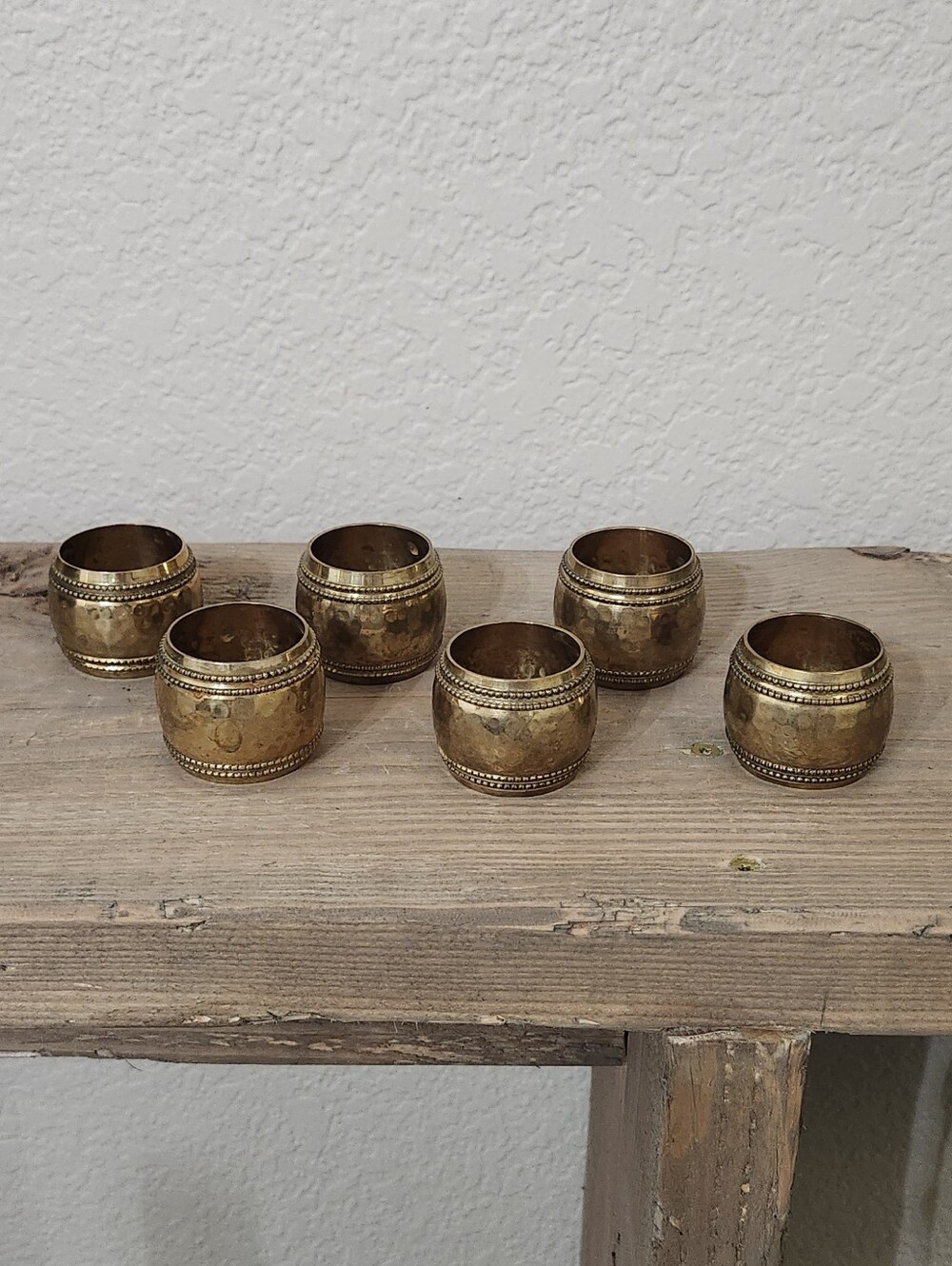 Vintage Lot of 6 Brass Napkin Rings